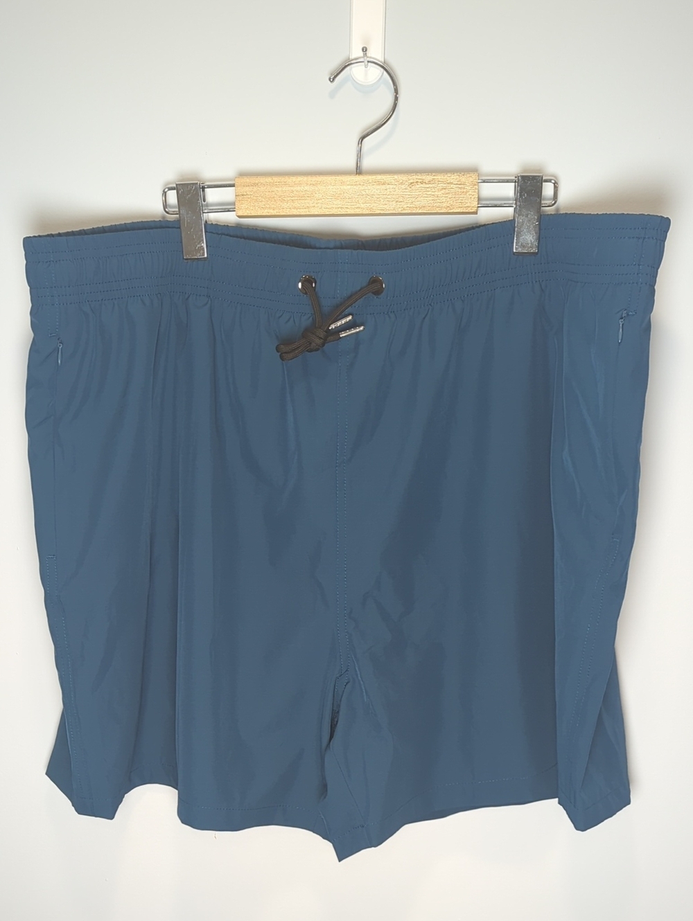 BRISIRA Men's Blue Quick‑Dry Swim Trunks with Drawstring 5XL
